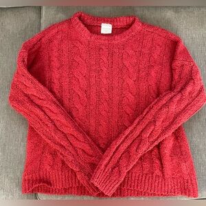 Girls’ Abercrombie Kids red cable knit sweater- Sz 13/14